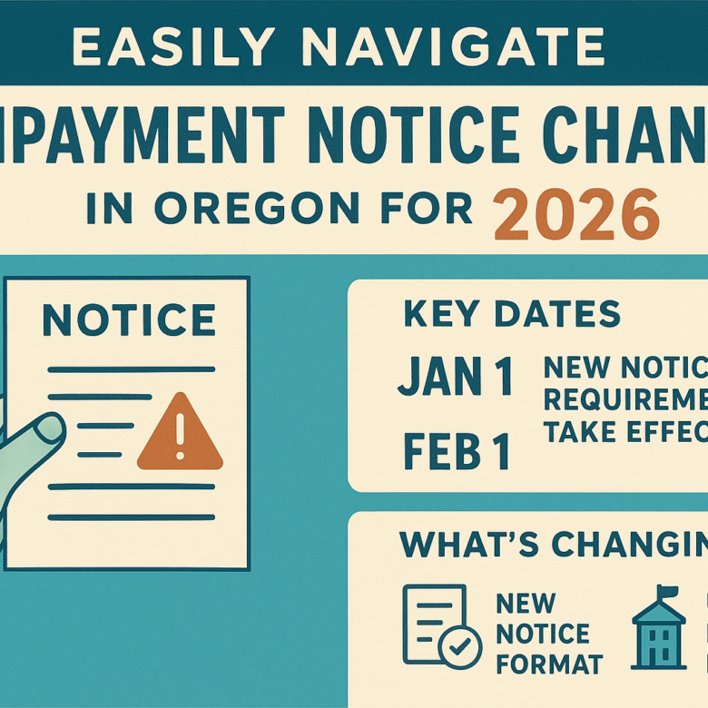 nonpayment notice changes oregon
