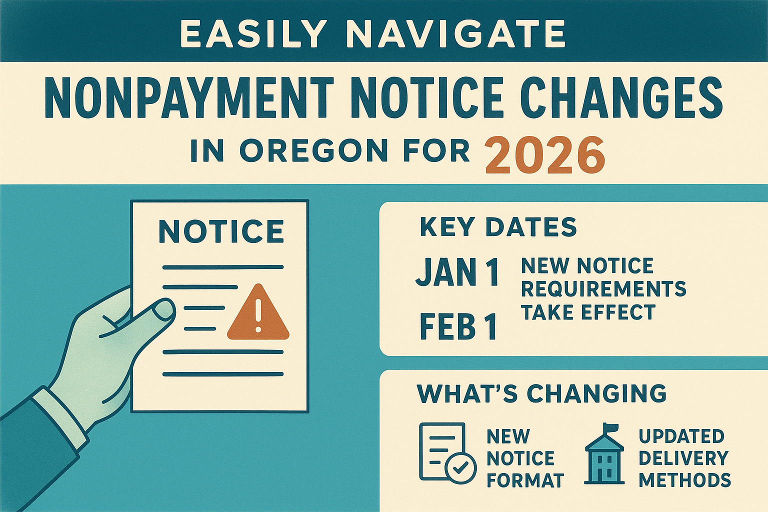 nonpayment notice changes oregon
